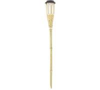 Xanlite - Balise solaire LED IP44 en bambou, effet flambeau, 74 cm, IP44 - SOBABAM JAUNE G