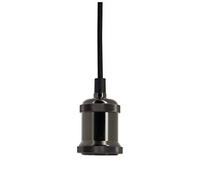 Xanlite Douille suspension - Suspension ampoule - fil Électrique pour suspension - Ampoule prise electrique - Suspension à Douille Noire - Style vintage - Noir - SDVEB