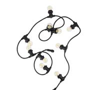 Xanlite GRL5230VBP45F Lot Guirlande extérieure, Extensible, câble Noir + 10 Ampoules Retro LED, Blanc Chaud culot E27, Noire