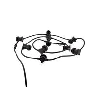 XANLITE Guirlande LED 10M extensible, 10 douilles, compatible ampoules E27 (non incluses), Noire