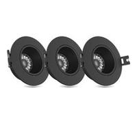 Xanlite - Lot 3 Spots GU10 50W 2700K Rond orientable Noir IP20 - PACK3SP50RAN NOIR G