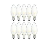 Xanlite Lot de 10 Ampoules LED Filament B35, culot E14, 6,5W cons. (60W eq.), 2700K Blanc Chaud
