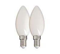 Xanlite - Lot De 2 Ampoules Filament LED Flamme Opaque - 470 Lumens - Culot E14 - Équivalence 40W - 2700K - Blanc Chaud - Économie D'Énergie - Verre Opaque