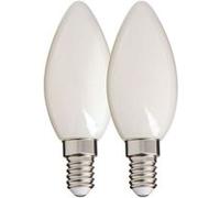 Xanlite - Lot de 2 Ampoules Filament LED Flamme Opaque, culot E14, 470 Lumens, équivalence 40W, 2700 Kelvins, Blanc chaud - PACK2RFV470FO BLANC G