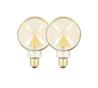 Xanlite - Lot de 2 Ampoules LED G95 Ambrées - Culot E27-806 Lumens - Équivalence 60W - 1800K - Blanc Chaud - Ambiance Chaleureuse et Cosy - Design Vintage Élégant