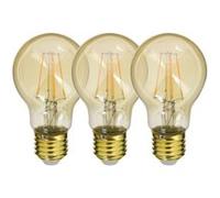 Xanlite - Lot de 3 Ampoules à filament LED A60, culot E27, 340 lumens, conso. 4W éq. 32W, Blanc chaud - PACK21RFDE400GA Blanc chaud G