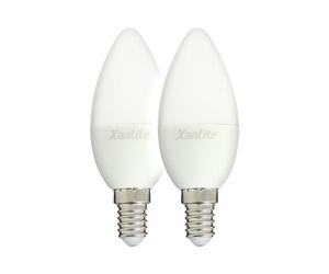 Xanlite PACK2EV470F Lot De 2 Flamme E14-Ampoule Angle D'Éclairage 250 LED 5W Équivalant 40W-Ampoule Petit Culot À Vis 470 Lumens-Lumière Blanc Chaud-PACK2EV470F Plastique + Verre E14 5 W 2700 K