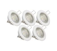 Xanlite PACK5SP50ABCW Lumineux Lampe encastrable Plafond-Lot de 5 Spots encastrés Ampoules LED GU10 incluses-Blanc Neutre-PACK5SP50ABCW 50 W