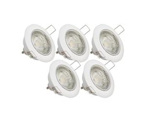 Xanlite PACK5SP50ABCW Lumineux Lampe encastrable Plafond-Lot de 5 Spots encastrés Ampoules LED GU10 incluses-Blanc Neutre-PACK5SP50ABCW 50 W