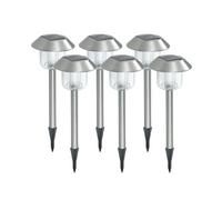 Xanlite PACK6SO1017 Lot de 6 Balises Solaires LED RVB Extérieures, Couleur Changeante, Autonomie 8 h, Étanchéité IP44, Design Blanc Moderne