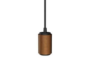 Xanlite Suspension à douille en bois style vintage, compatible culot E27, câble 120cm, 60W conso max,