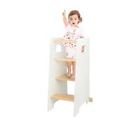XANNI Tour d Observation Enfant avec Pieds Anti-Basculement, Tour d'Apprentissage à Partir de 12 Mois, Tour d’Observation Sécurisée 3 Hauteurs Réglables, Tour d’Éveil pour Enfant, 90*42*40cm (Blanc)
