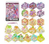 Xanthelle 3D Stickers, DIY 3D Stickers Scène & Set de Stickers Mini Maison Halloween, Style Micro Horreur Festivals Chinois, Thérapie Sticker pour Réduction du Stress