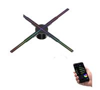 XAoSCd P42-P50 Projecteur Holographique 3D WiFi LED Affichage 3D Publicité Logo Lumière Télécommande Affichage Publicitaire Lumière Logo Lampe pour Expositions, Centres Co,One Color-PD42 Highlight