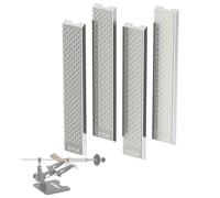 XARILK Ensemble de pierres à aiguiser diamantées, base en aluminium | 4 pièces, grain 240/400/600/1000, compatible avec les systèmes d'affûtage XARILK de 6,2 × 2,3 cm, réparation rapide des bords