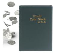 Xasbseulk Livre de collection de pièces de monnaie, organiseur avec 120 poches, rangement pour collection de pièces - Pour cours d'histoire, musée, exposition, projet scolaire, maintien culturel