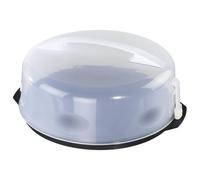 Xavax Hama Boîte de transport pour un gâteau (boîte rond, Ø 31,5 x 8cm, avec diviseur, capote et compartiments, partie de service et gâteau de gâteau) Anthracite/Transparent