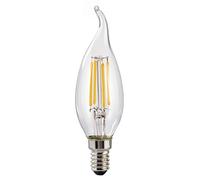 Xavax Ampoule LED (40 W, E14, 470 lm, 15000 h, blanc chaud, LED 230V, ampoule en forme de bougie, totalement en verre, vintage, filament) Transparent