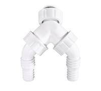 Xavax Double raccord de siphon, pour siphon encastré (raccord avec clapet anti-retour, raccord d'appareil, raccord Y pour machine à laver et lave-vaisselle, adaptateur Y, raccord Y)
