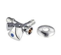 Xavax Robinet d'équerre Universel Avec raccord, Robinet d'Angle, Vanne de Raccordement pour Lave-Vaisselle, Lave-Linge à l'arrivée d'eau avec Arret- 15/21 - Filetage 3/4"