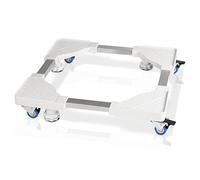 Xavax Support à Roulettes pour Machine à Laver, Frigo, Electroménager (Plateau Roulant Meubles Lourds, Socle avec 4 Roues Verrouillables Hauteur Réglable, Charge Lourde 150Kg, Embouts Antidérapants