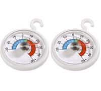 Xavax Thermomètre analogique pour réfrigérateur, freezer ou congélateur (à suspendre au réfrigérateur, congélateur, cave à vin, minibar, minimum -30 degrés, maximum 50 degrés, format rond) Blanc