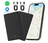XAVURO 2pcs Bluetooth Wallet Smart Tracker Card Fin 2.5mm(Uniquement iOS) | Traceur Bluetooth pour Apple Find My, Fonctionne avec l'app Google Localiser,pour Portefeuille/Valise/Bagage, Noir