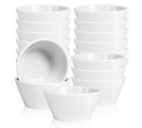 Xaztr Lot de 18 Bols en Porcelaine Blanche 240 ml, Ramequins Empilables | Coupelles à Dessert pour Glace, Sauce, Tapas et Apéritif, Compatibles Four, Micro-ondes et Lave-vaisselle