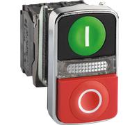 XB4BW73731B5 - Bouton-poussoir double, Harmony XB4, métal, 22 mm, 1S+1Ö;, 24 V
