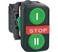 XB5AA731327 - Bouton-poussoir triple, Harmony XB5, plastique, momentané, 2S +