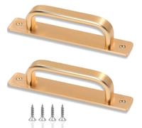 XBAIPIN Lot de 2 poignées de porte coulissante 180 mm, en alliage | d'aluminium doré, avec vis de montage pour armoires, placards, meubles, portes intérieures et extérieures