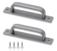 XBAIPIN Lot de 2 poignées pour porte coulissante 180 mm en alliage d' | aluminium gris - Profilé en C pour armoires de cuisine, placards et portes intérieures, avec vis de montage incluses