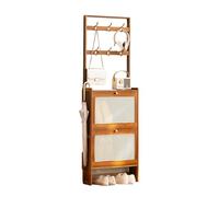 XBDLYQBD Armoire de Rangement à Chaussures Minces avec Rack de Manteau, Organisateur d'entrée de tiroir à Bascule