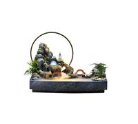 XBDLYQBD Indoor Tabletop Waterfall Fountain with LED Light & Mist Effect, Rockery Stream Water Feature for Home Office Décor, Feng Shui Desktop Fountain for Meditation Relaxation Stress Relief