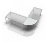 XBE91 W - coin - angle rond 80x80 Gris