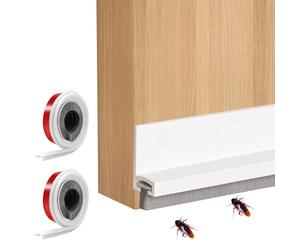 Xbessc 2 Pièces Bas de Porte Isolant Auto Adhésif Isolant Porte100×3cm | Joint Brosse Isolation Porte d'Entrée Peut être Coupé à la Taille pour Isolation Phonique Poussière Thermique Froid Insecte