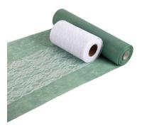 Xbessc 30cm×25m Chemin Table Non-Tissé 15cm×22m Chemin de Table Dentelle