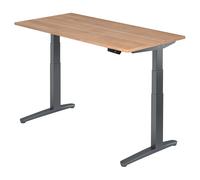 XBHM 16 GG | Bureau 160 x 80 réglable en hauteur électriquement Noyer