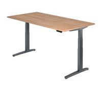 XBHM 2E GG | Bureau 200 x 100 réglable en hauteur électriquement Noyer