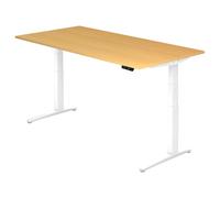 XBHM 2E WW | Bureau 200 x 100 réglable en hauteur électriquement Hêtre