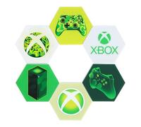 XBOX Paladone Lampes LED hexagonales Sur pied ou à fixer au mur - Décoration personnalisable pour la salle de jeux avec changement de lumière à distance et modes musicaux actifs
