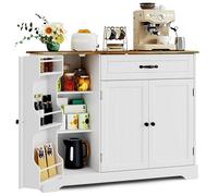 Xbro Buffet avec 1 Tiroir, étagère de Porte à 3 Niveaux et Grand Espace de Rangement, Buffet avec Dispositif Anti-Basculement et Coins Arrondis, pour Cuisine, Salon ou Chambre à Coucher, Vintage