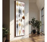 XBTYKPB Art abstrait vertical, décor long et étroit, peinture sur toile fine et haute, impression moderne représentant un arbre et des feuilles, peinture contemporaine (60 x 180 cm/sans cadre)