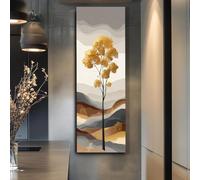 XBTYKPB Tableau mural long et étroit, toile fine et haute, tableau vertical représentant un arbre, toile encadrée pour bureau, salon, affiche (35 x 105 cm/sans cadre)