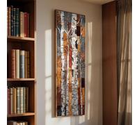 XBTYKPB Tableau mural sur toile haute et étroite, décor vertical d'arbre de bouleau, œuvre encadrée, affiche abstraite représentant une scène de nature (50 x 150 cm/sans cadre)