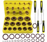 XBVV Viton Kit de 382 joints toriques 30 tailles SAE FKM Viton pour différents produits chimiques, aérospatiaux, cylindres, hydrauliques, moteurs automobiles et sanitaires avec kit de piquet 4 pièces