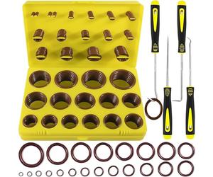XBVV Viton Kit de 382 joints toriques 30 tailles SAE FKM Viton pour différents produits chimiques, aérospatiaux, cylindres, hydrauliques, moteurs automobiles et sanitaires avec kit de piquet 4 pièces