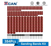 XCAN 384 pièces jeu de tambour de ponçage bandes de ponçage grain 80/120/240/320/400/600 avec mandrin pour outils rotatifs Dremel outils abrasifs 384pcs