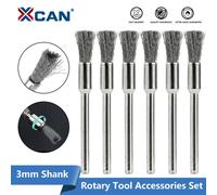 XCAN - jeu de brosses à roue en fil d'acier, tige de 3.0mm pour outil rotatif Dremel, outil de polissage en métal, brosse à outil abrasif 20 pièces
