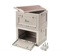 XCase 2 boîtes de rangement pliables 30 L AB-100 avec couvercle et 4 roulettes